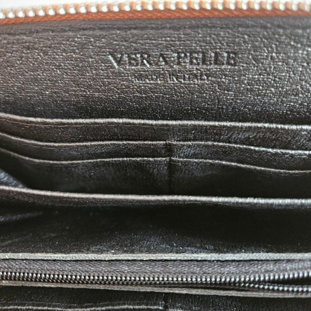 Vera Pelle brown crossbody pebbled leather borse wallet/clutch - Italy - Picture 6 of 6